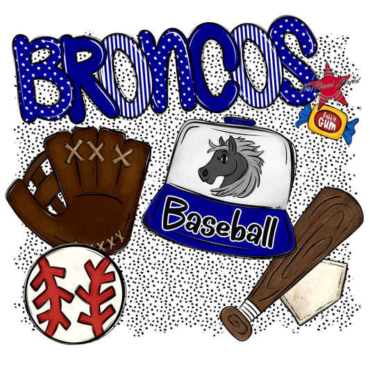 Broncos Baseball Spirit-Blue