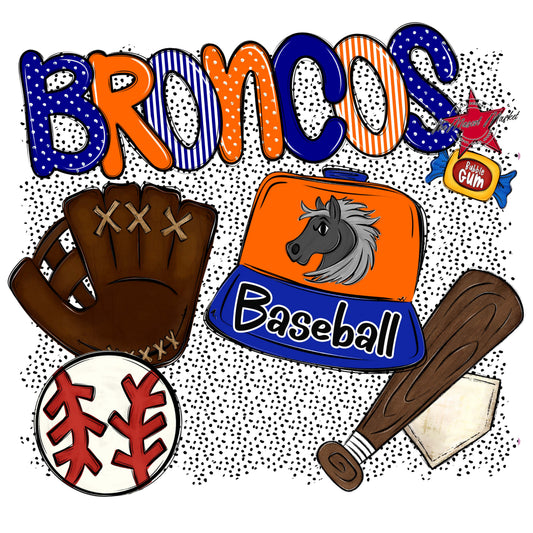 Broncos Baseball Spirit-Blue & Orange