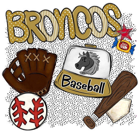 Broncos Baseball Spirit-Gold