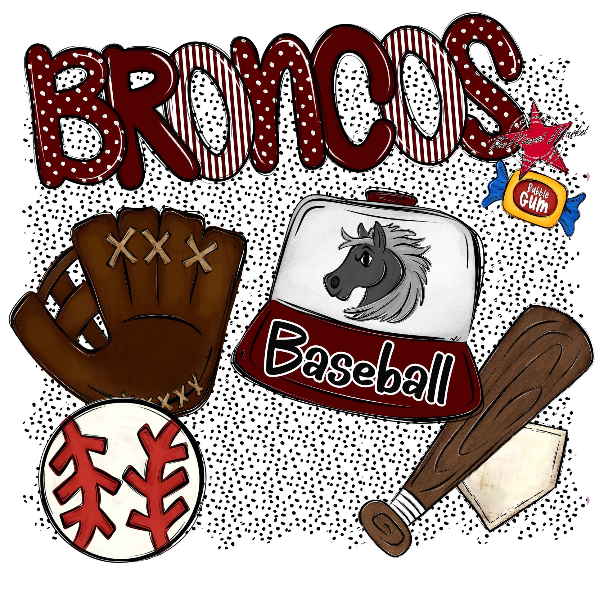 Broncos Baseball Spirit-Maroon
