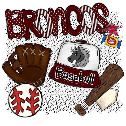 Broncos Baseball Spirit-Maroon
