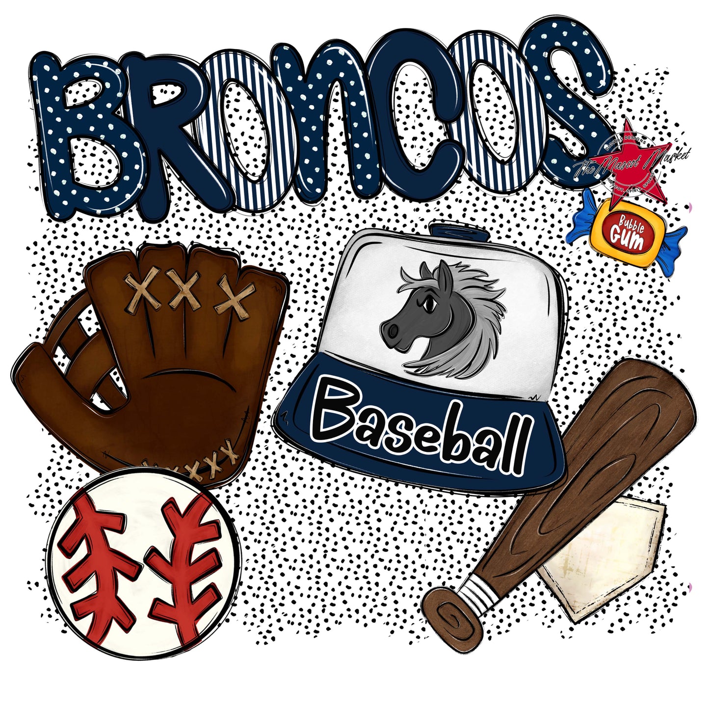 Broncos Baseball Spirit-Navy