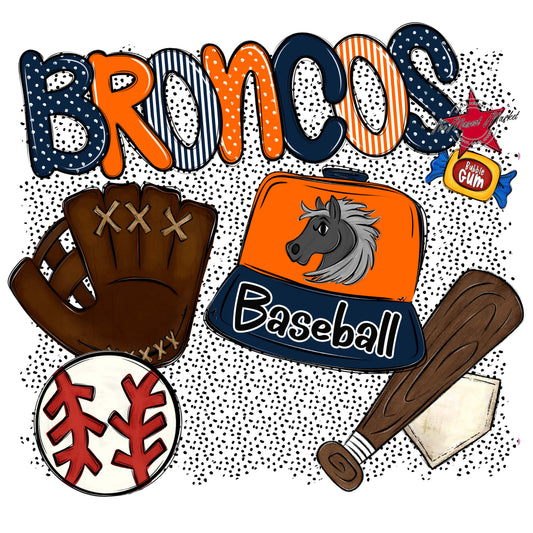 Broncos Baseball Spirit-Navy & Orange
