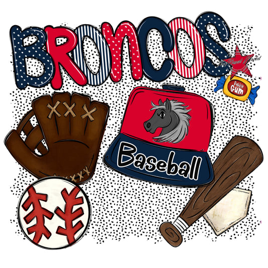 Broncos Baseball Spirit-Navy & Red