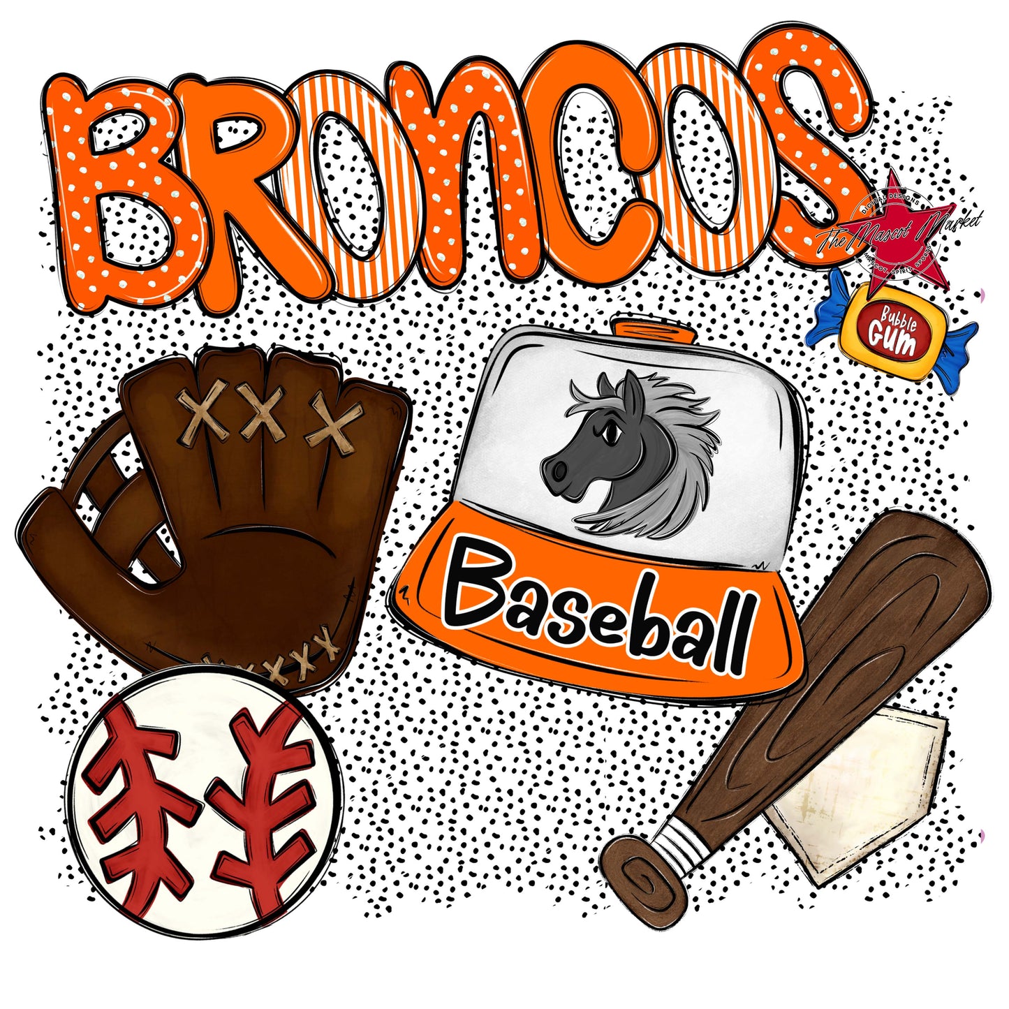 Broncos Baseball Spirit-Orange