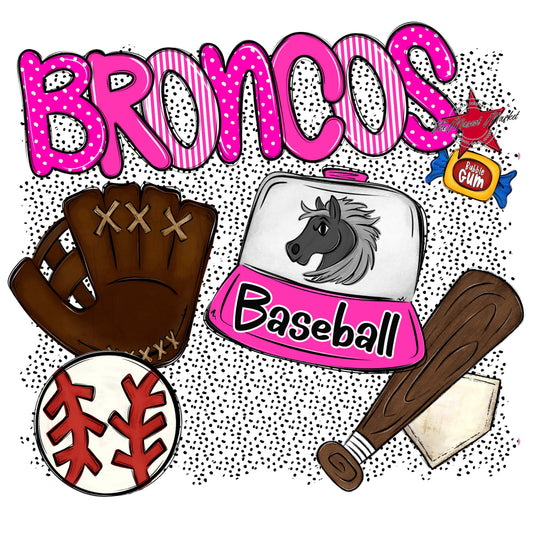 Broncos Baseball Spirit-Pink