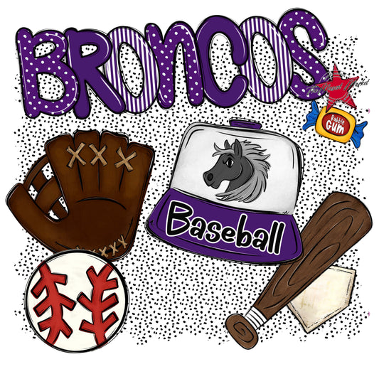 Broncos Baseball Spirit-Purple
