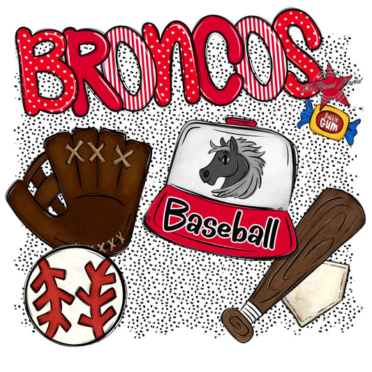 Broncos Baseball Spirit-Red
