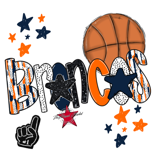 Broncos Basketball Scrape-Navy-Orange