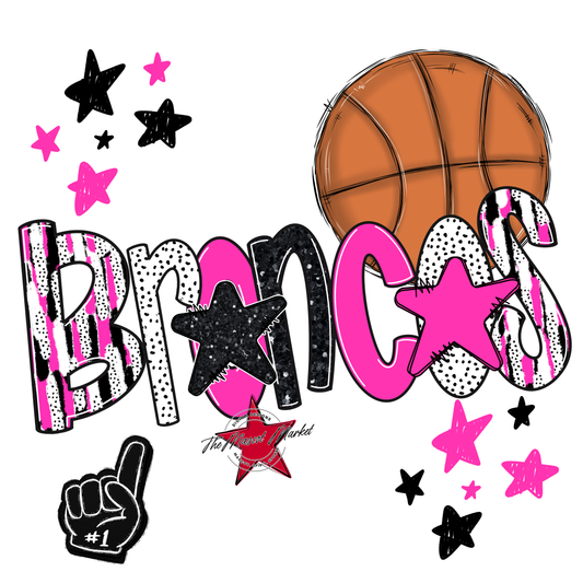 Broncos Basketball Scrape-Pink