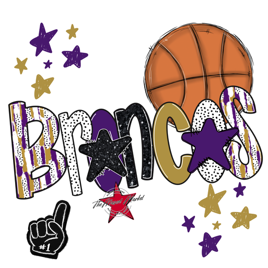 Broncos Basketball Scrape-Purple-Gold