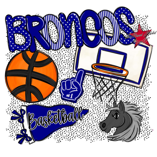 Broncos Basketball Spirit-Blue