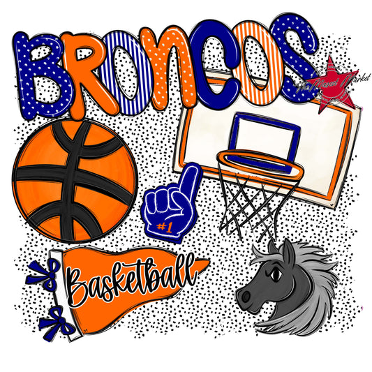 Broncos Basketball Spirit-Blue & Orange