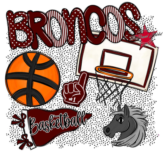 Broncos Basketball Spirit-Maroon