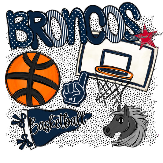 Broncos Basketball Spirit-Navy