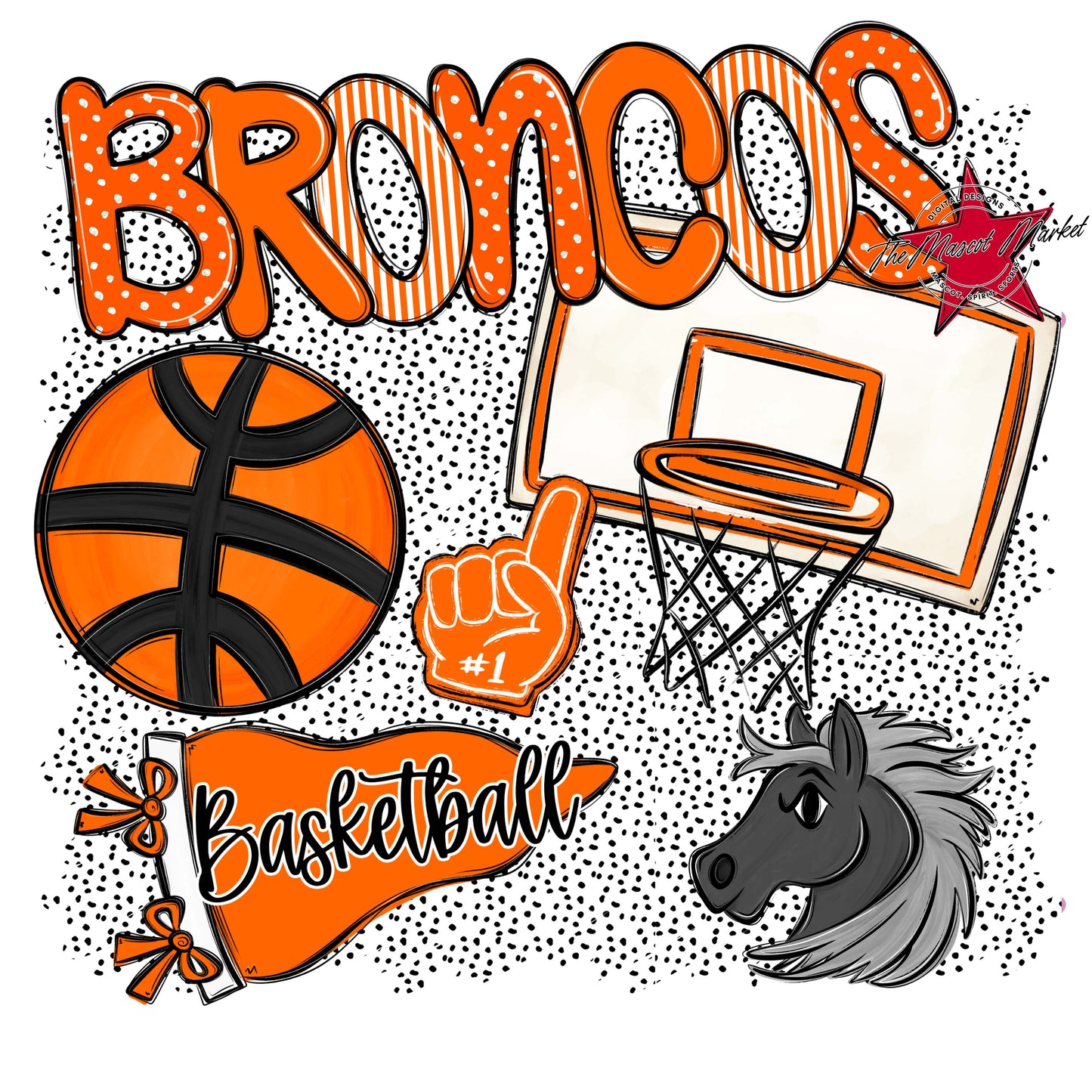 Broncos Basketball Spirit-Orange