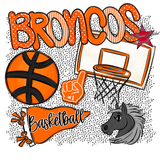 Broncos Basketball Spirit-Orange