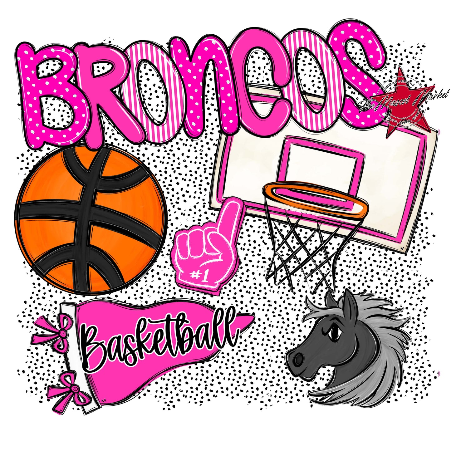 Broncos Basketball Spirit-Pink