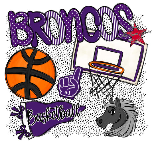Broncos Basketball Spirit-Purple