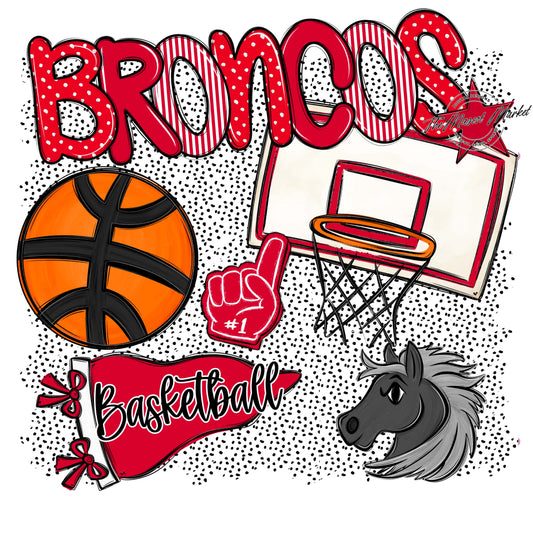Broncos Basketball Spirit-Red