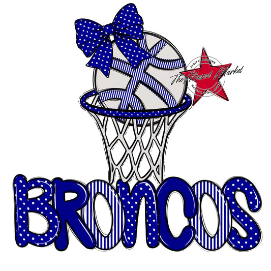 Broncos Basketball Spirit Design-Blue