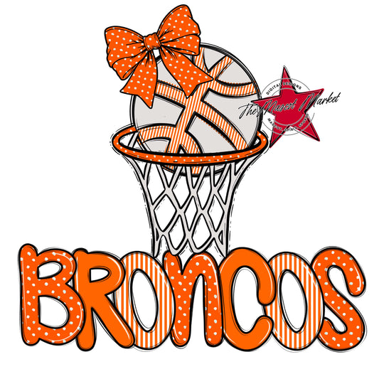 Broncos Basketball Spirit Design-Orange