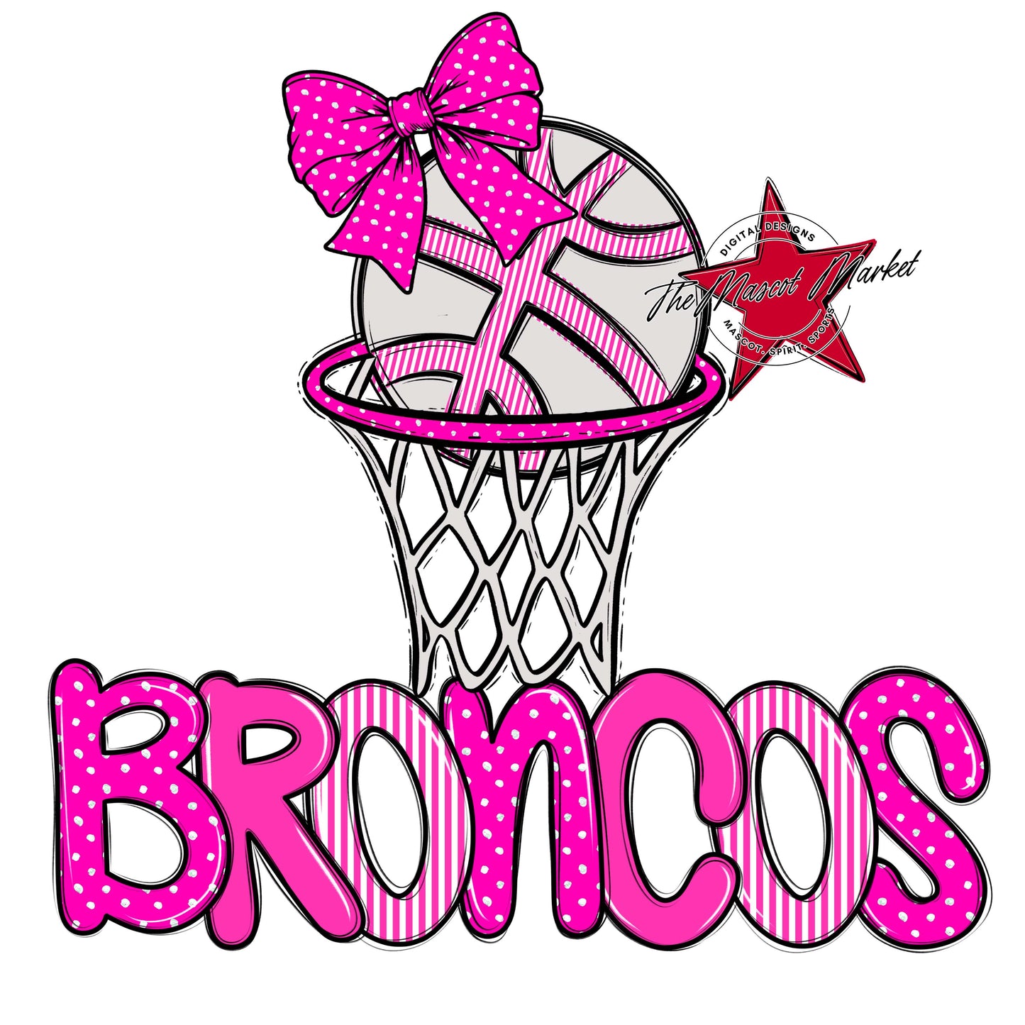 Broncos Basketball Spirit Design-Pink