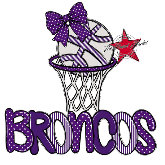 Broncos Basketball Spirit Design-Purple
