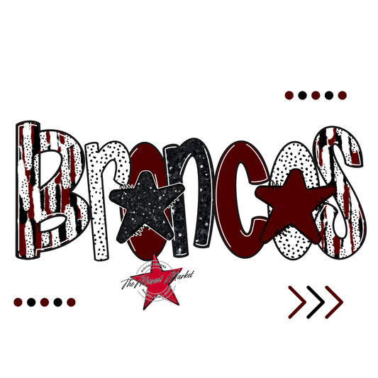 Broncos Brushstroke Alpha w Arrows-Maroon