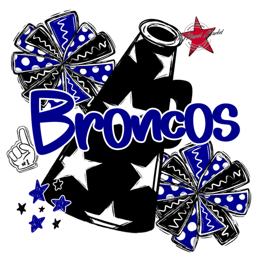 Broncos Cheer Megaphone Scrape-Blue