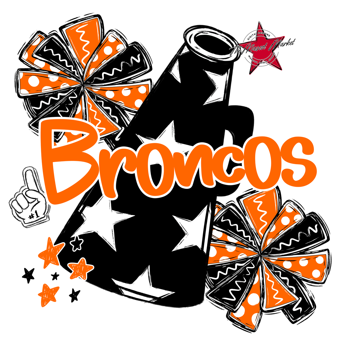 Broncos Cheer Megaphone Scrape-Orange