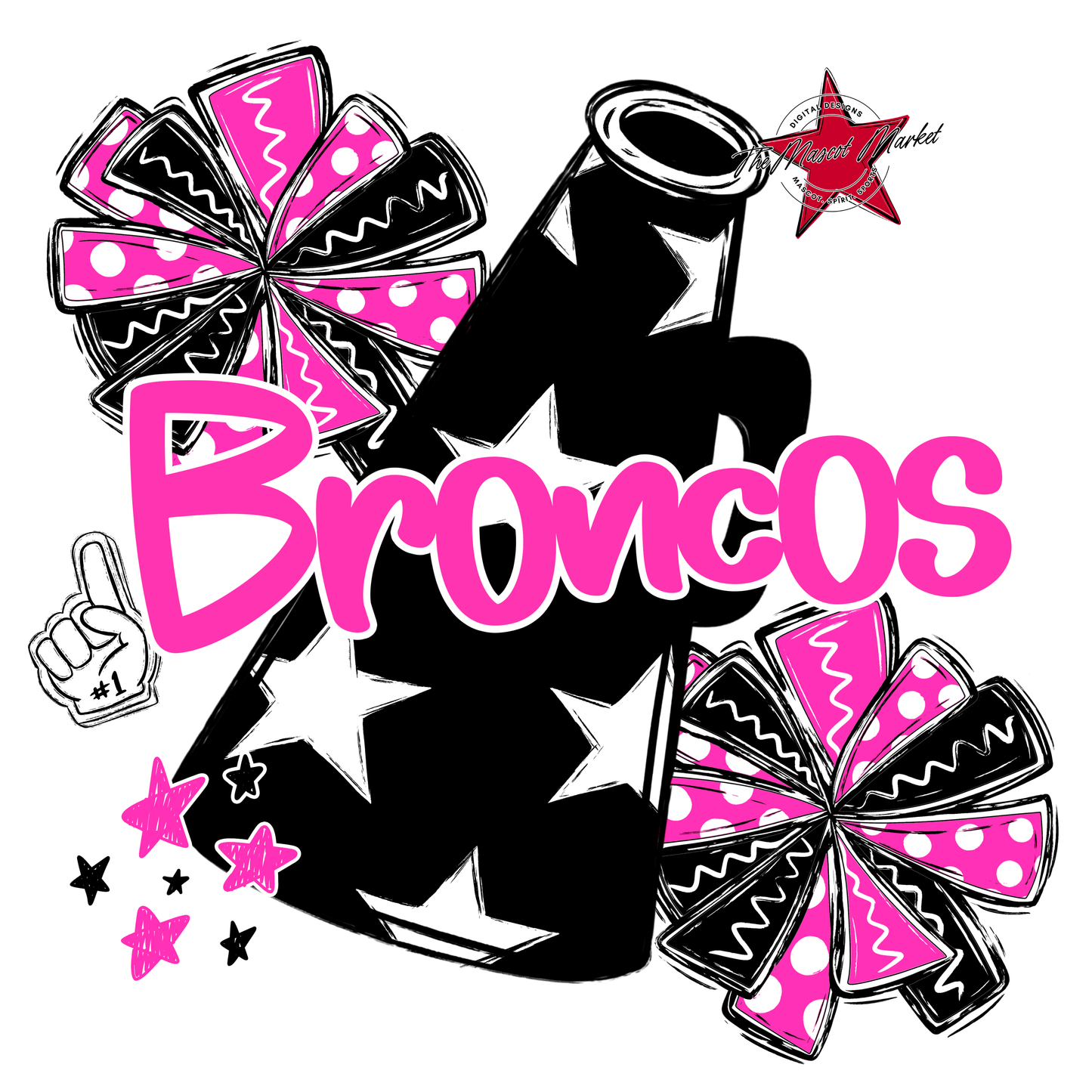 Broncos Cheer Megaphone Scrape-Pink