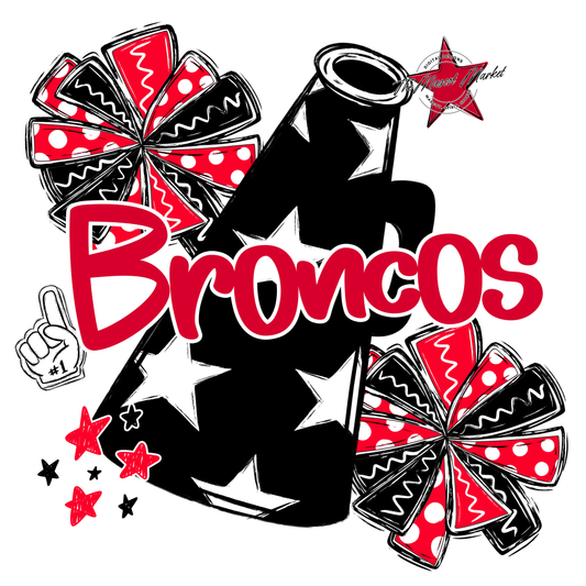 Broncos Cheer Megaphone Scrape-Red