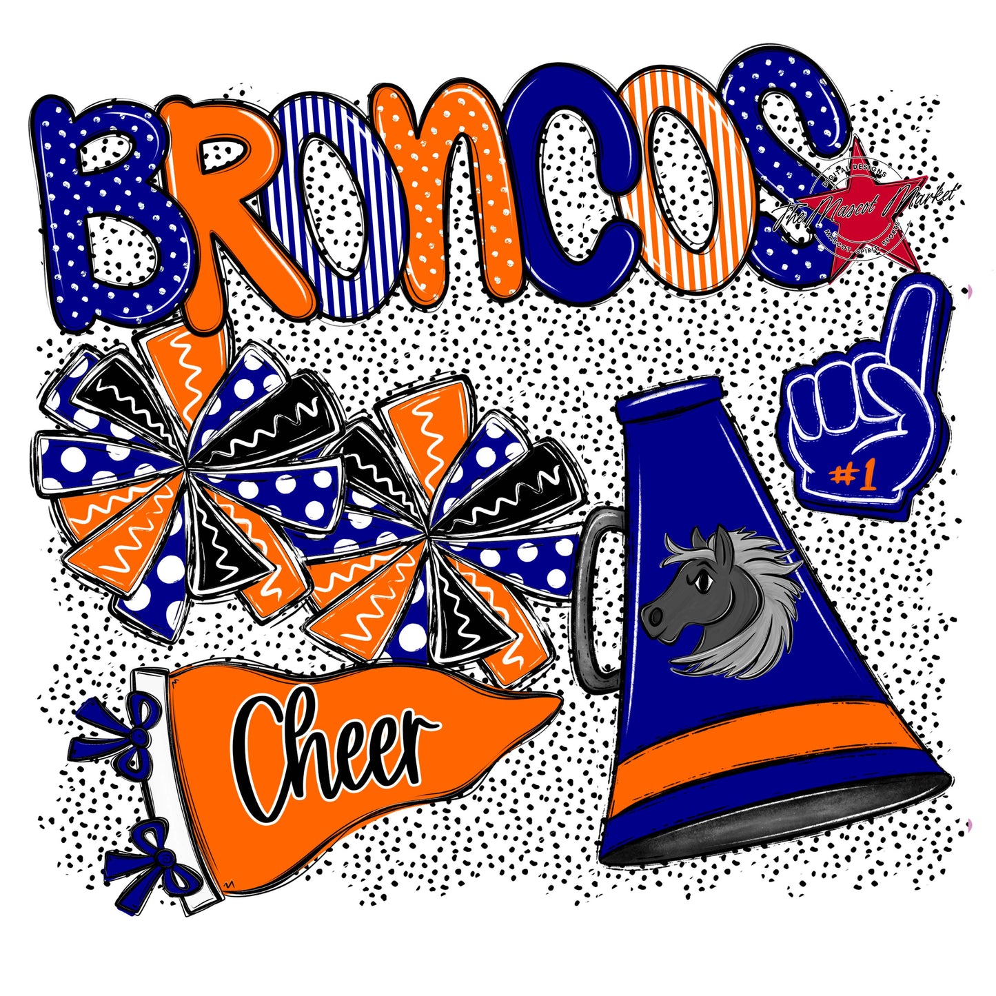 Broncos Cheer Spirit-Blue & Orange