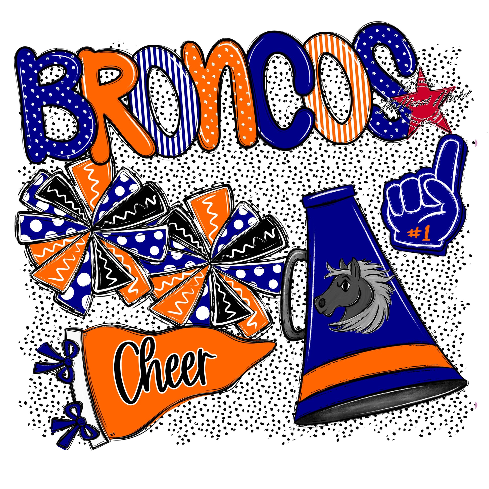 Broncos Cheer Spirit-Blue & Orange