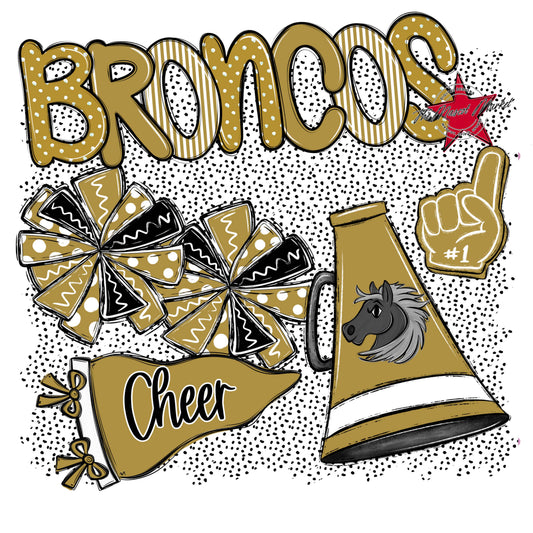 Broncos Cheer Spirit-Gold