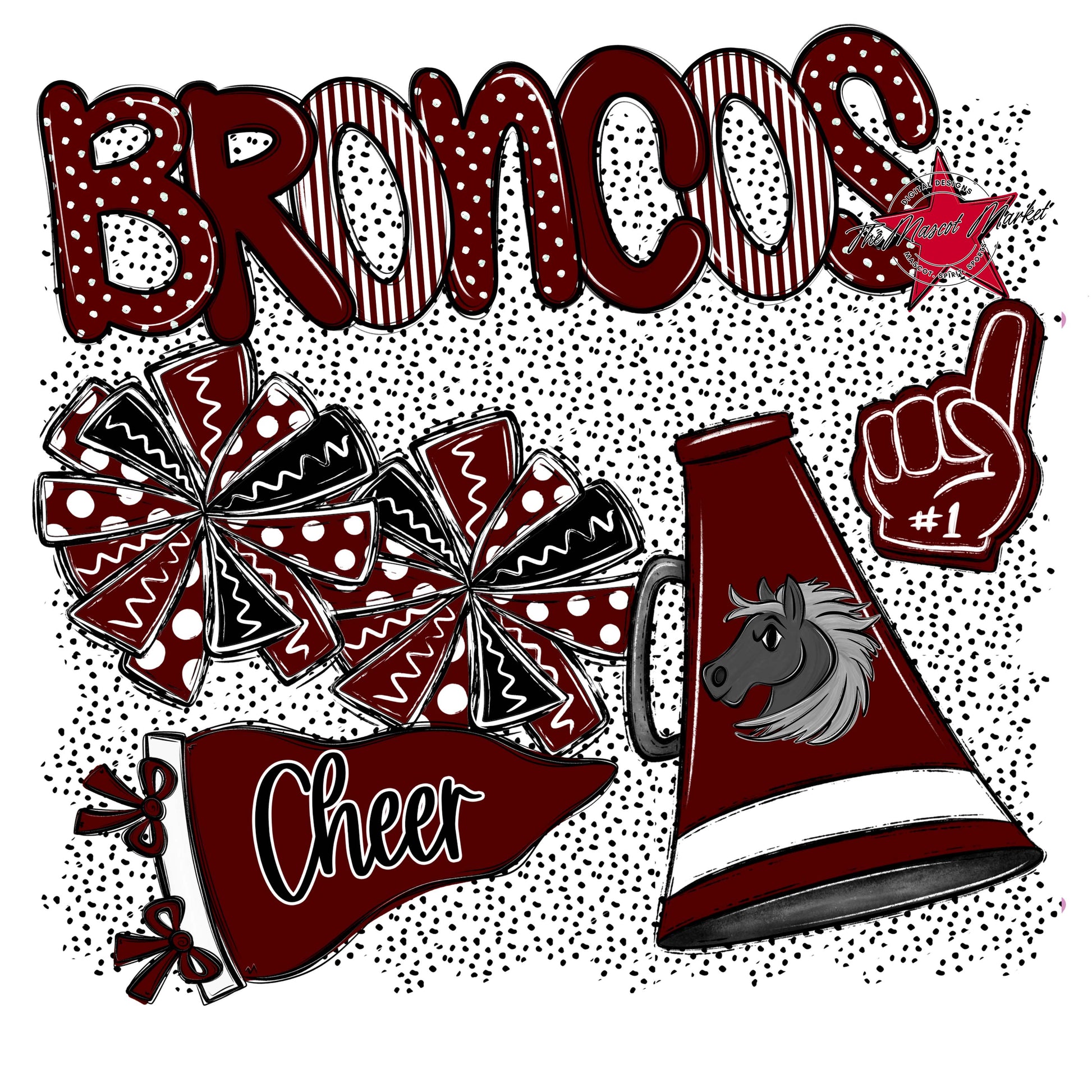 Broncos Cheer Spirit-Maroon