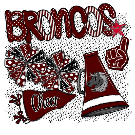 Broncos Cheer Spirit-Maroon