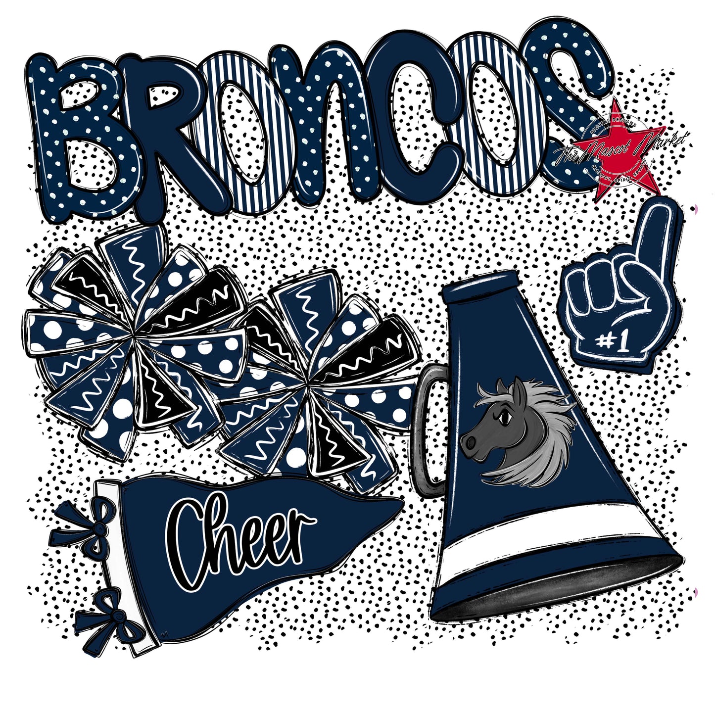 Broncos Cheer Spirit-Navy