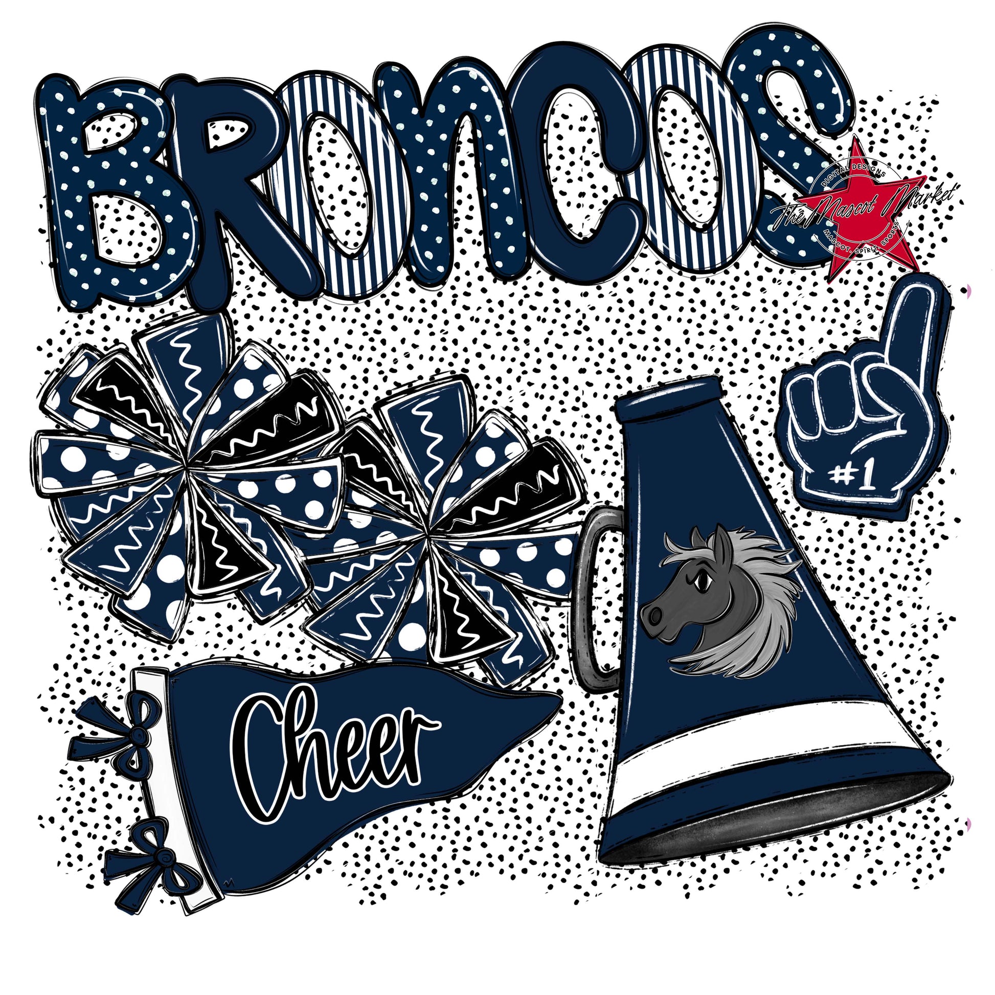 Broncos Cheer Spirit-Navy