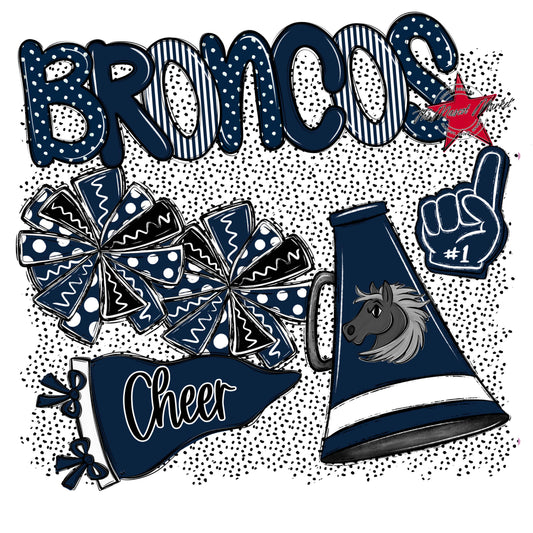 Broncos Cheer Spirit-Navy