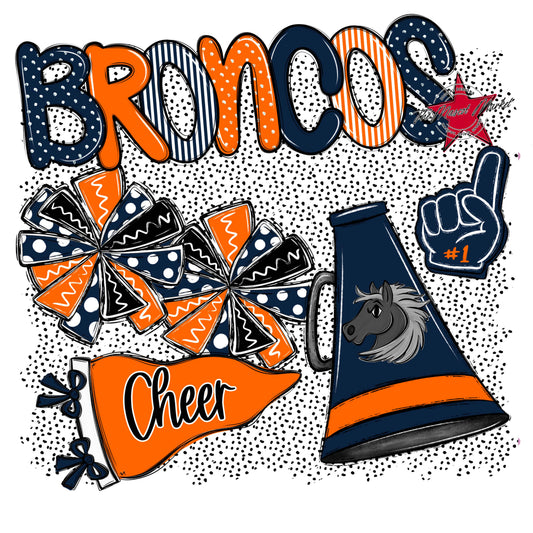 Broncos Cheer Spirit-Navy & Orange