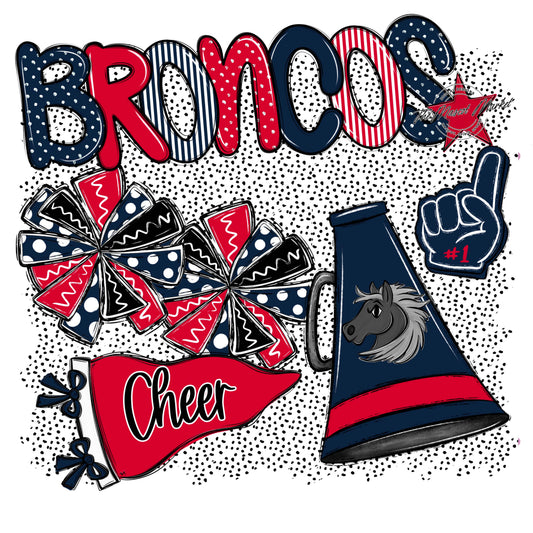Broncos Cheer Spirit-Navy & Red