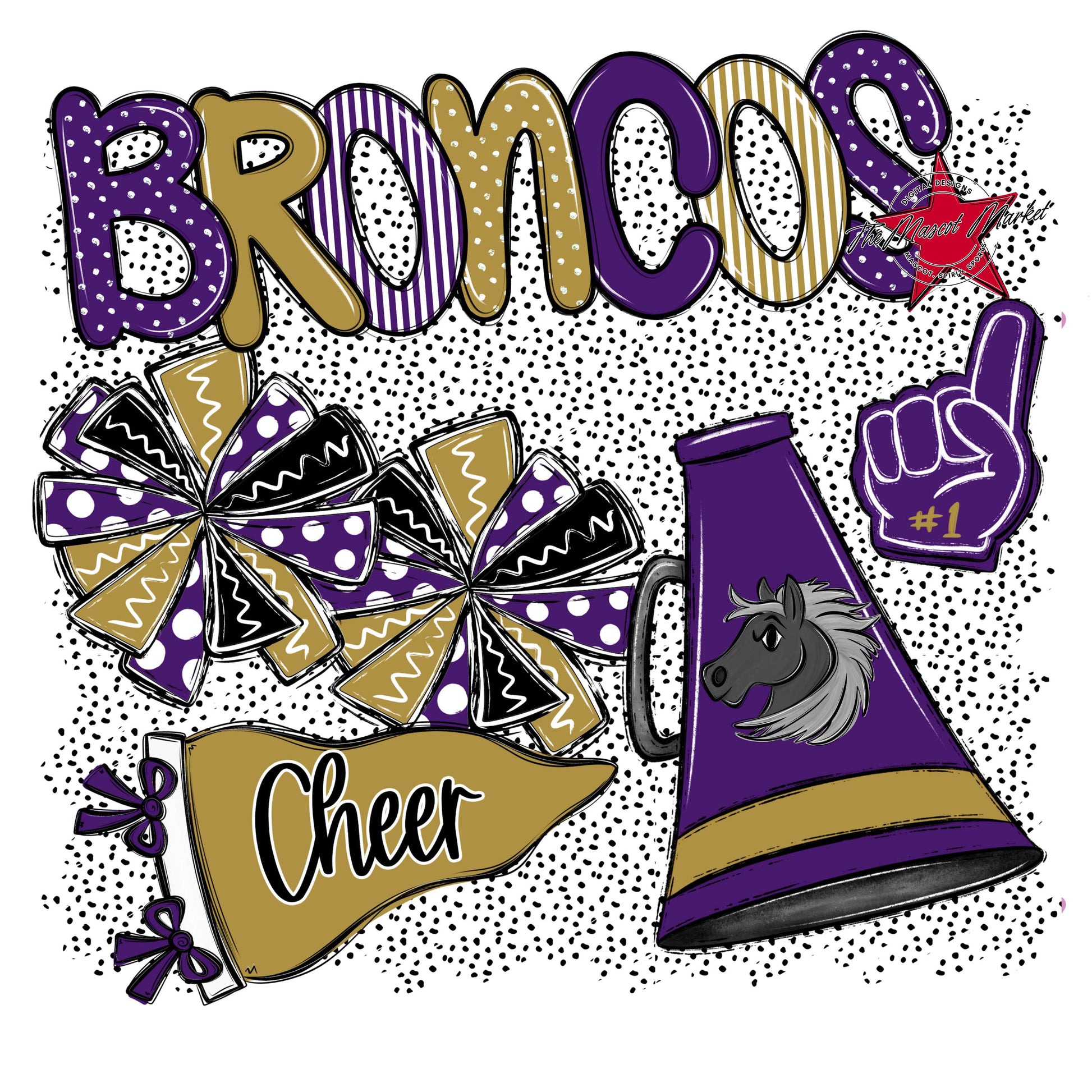 Broncos Cheer Spirit-Purple & Gold