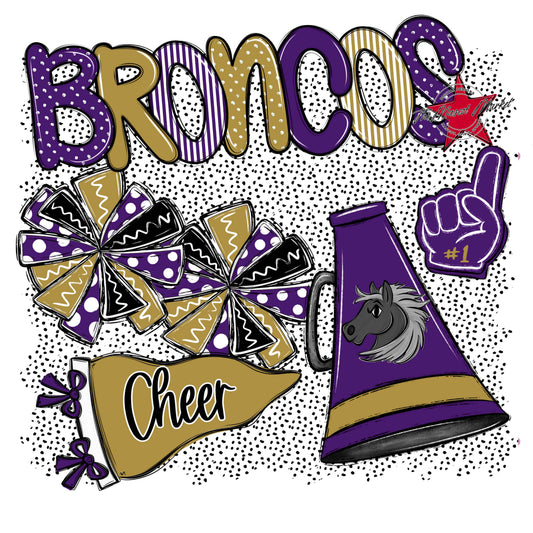 Broncos Cheer Spirit-Purple & Gold
