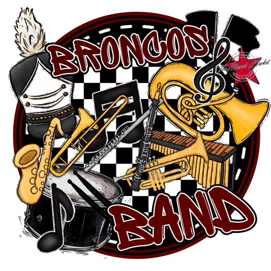 Broncos Circle Band Design-Maroon