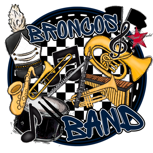 Broncos Circle Band Design-Navy