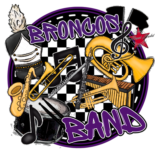 Broncos Circle Band Design-Purple