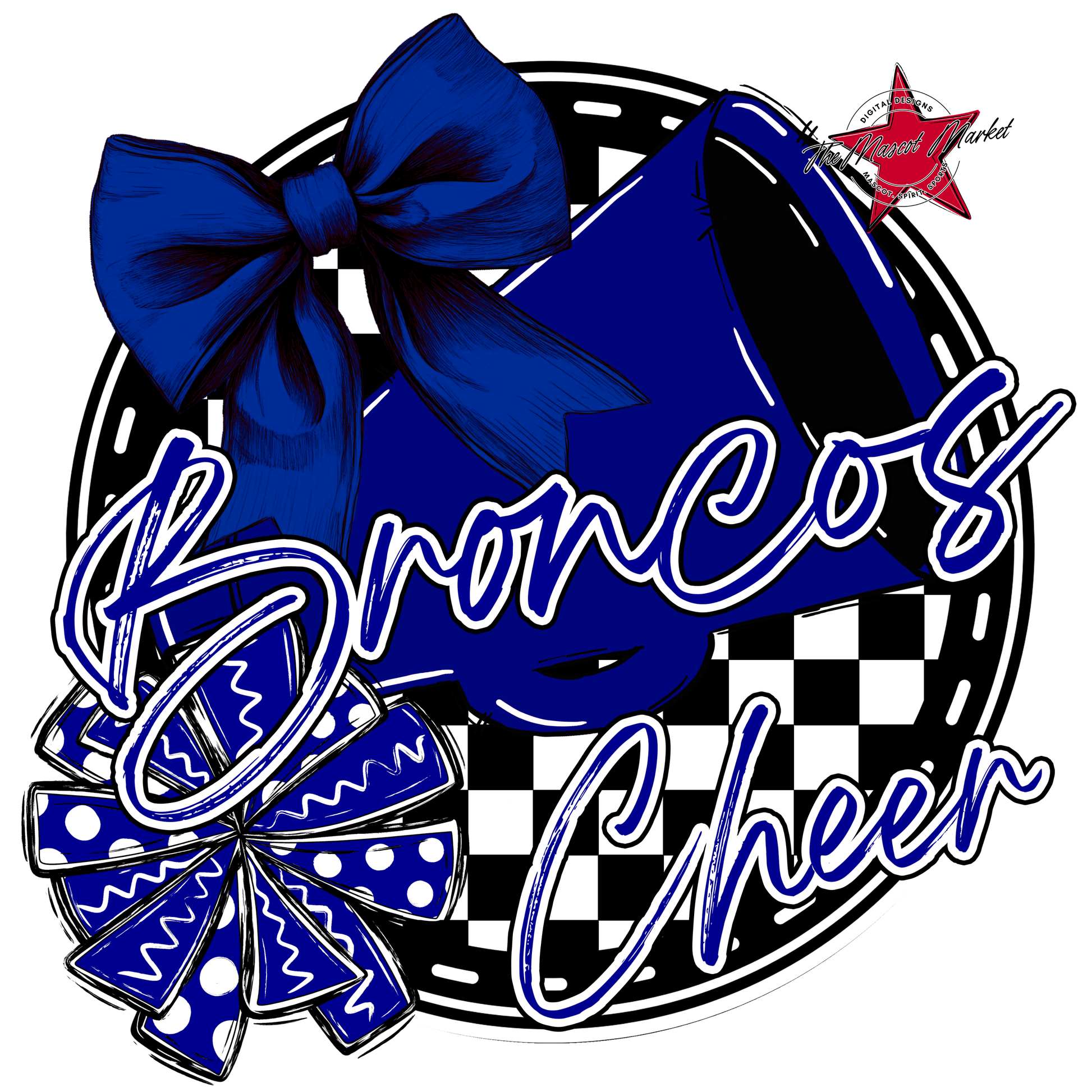 Broncos Circle Cheer Design-Blue