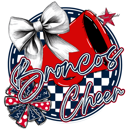 Broncos Circle Cheer Design-Navy-Red
